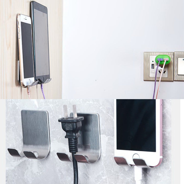 Stainless Steel Plug Power Cord Hook Bathroom Non-perforated Storage Rack, Size: 61x45mm