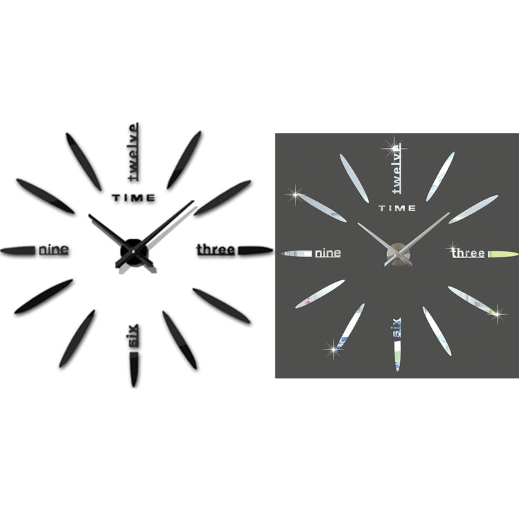 Bedroom Home Decor Large 3D Mirror DIY Wall Sticker Clock, Size: 100*100cm(Black) - DIY Clocks by PMc TechLife | Online Shopping South Africa | PMc TechLife | Buy Now Pay Later Mobicred
