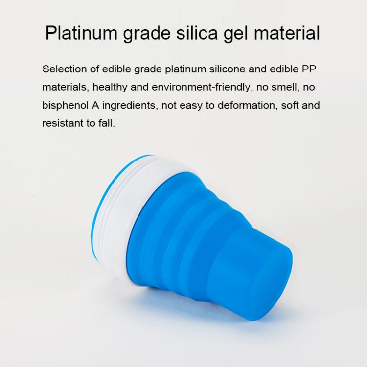 350ml Outdoor Pocket-Sized Coffee Tea Collapsible Travel Mug Silicone Cup with Lid (Green)