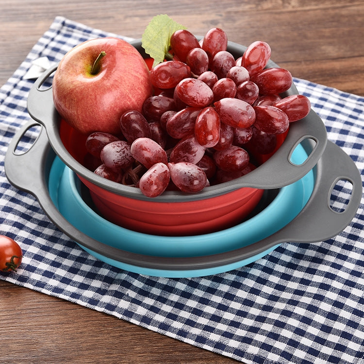 Creative Folding Vegetables Fruits Storage Basket Organizer Drain Basket, L, Size: 29.5*23.5*10cm (Green)