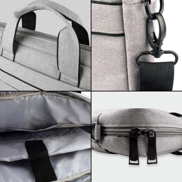 Breathable Wear-resistant Thin and Light Fashion Shoulder Handheld Zipper Laptop Bag with Shoulder Strap, For 14.0 inch and Below Macbook, Samsung, Lenovo, Sony, DELL Alienware, CHUWI, ASUS, HP (Grey)