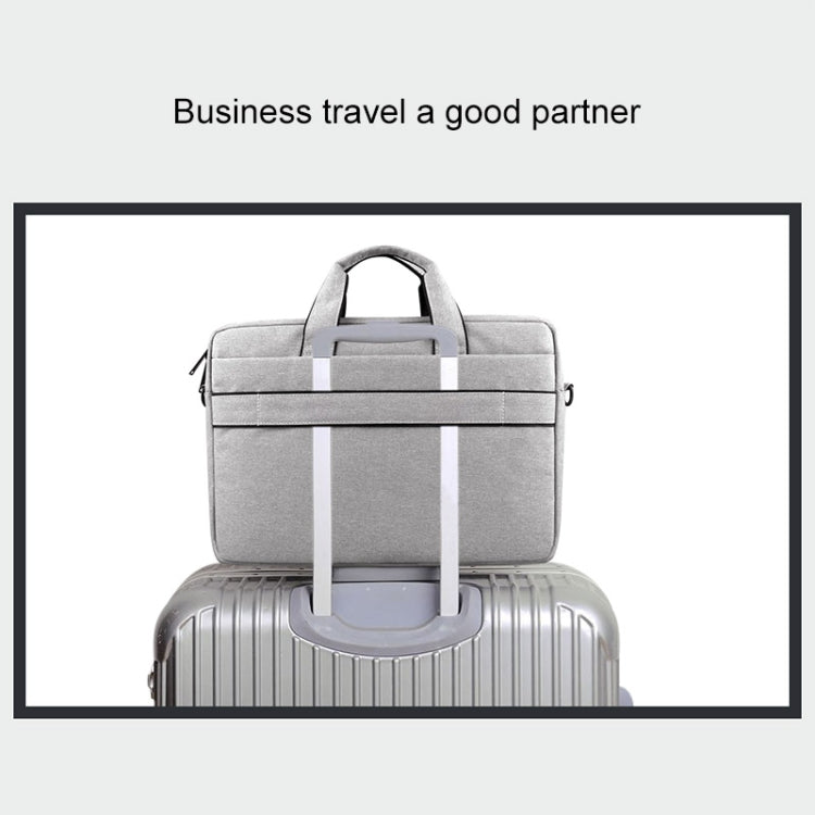 Breathable Wear-resistant Thin and Light Fashion Shoulder Handheld Zipper Laptop Bag with Shoulder Strap, For 14.0 inch and Below Macbook, Samsung, Lenovo, Sony, DELL Alienware, CHUWI, ASUS, HP (Grey)