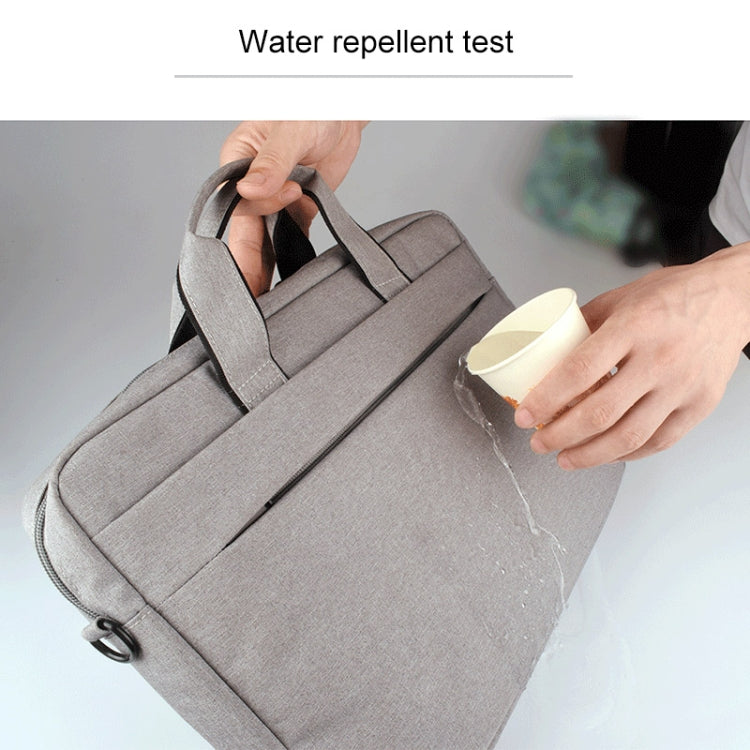 Breathable Wear-resistant Thin and Light Fashion Shoulder Handheld Zipper Laptop Bag with Shoulder Strap, For 14.0 inch and Below Macbook, Samsung, Lenovo, Sony, DELL Alienware, CHUWI, ASUS, HP (Grey)