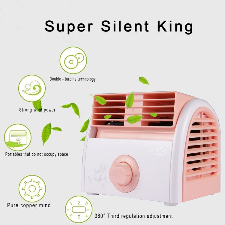 30W Turbine No Blade Mini Desktop Mute Fan for Dormitory / Bedroom / Living Room / Office, 3 Kinds Speed Mode, AC 220V(Pink)