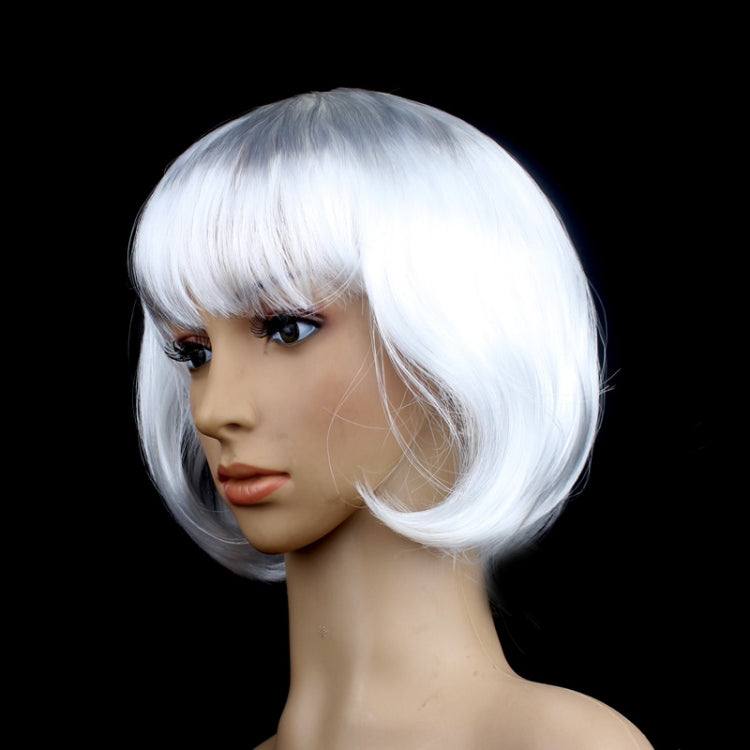 Party Cosplay Headwear Straight Short PET Wigs For Female(White) - free shipping - PMC TechLife - Order now!