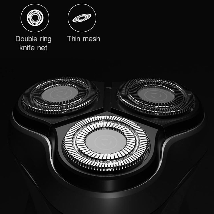 Original Xiaomi ENCHEN Water Proof Triple Rotary Double Ring Blade Shaving Head Electric Rechargeable Shaver For Men(Silver)