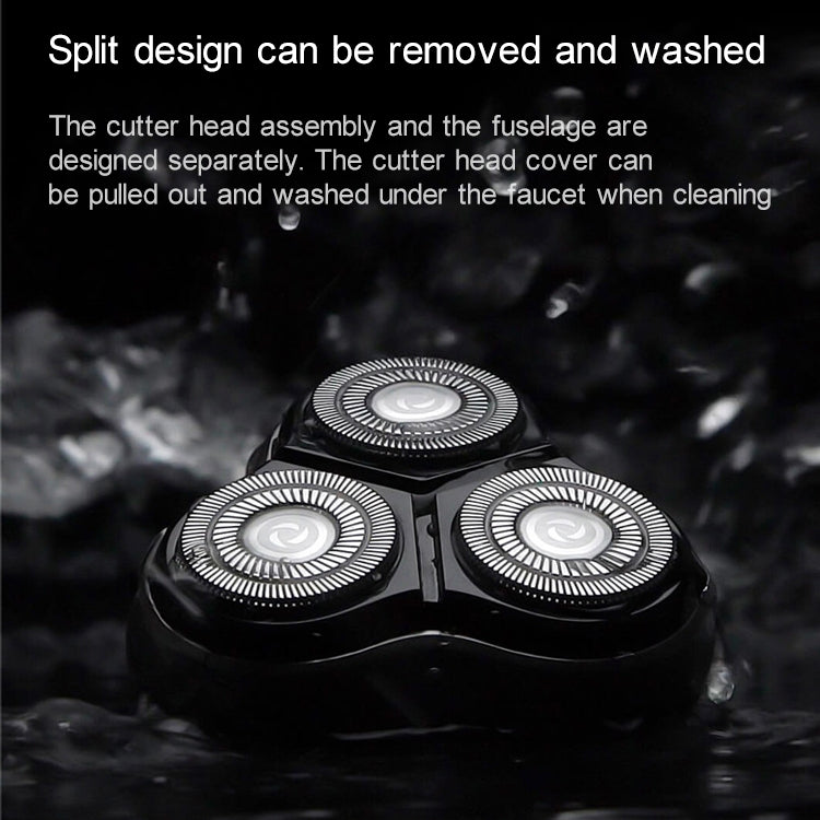 Original Xiaomi ENCHEN Water Proof Triple Rotary Double Ring Blade Shaving Head Electric Rechargeable Shaver For Men(Silver)
