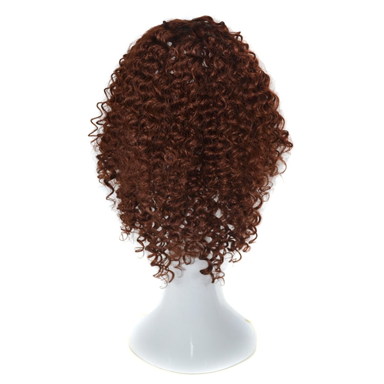 T191006 European and American Wig Headgear with Short and Small Curly Hair for Women (Dark Brown)