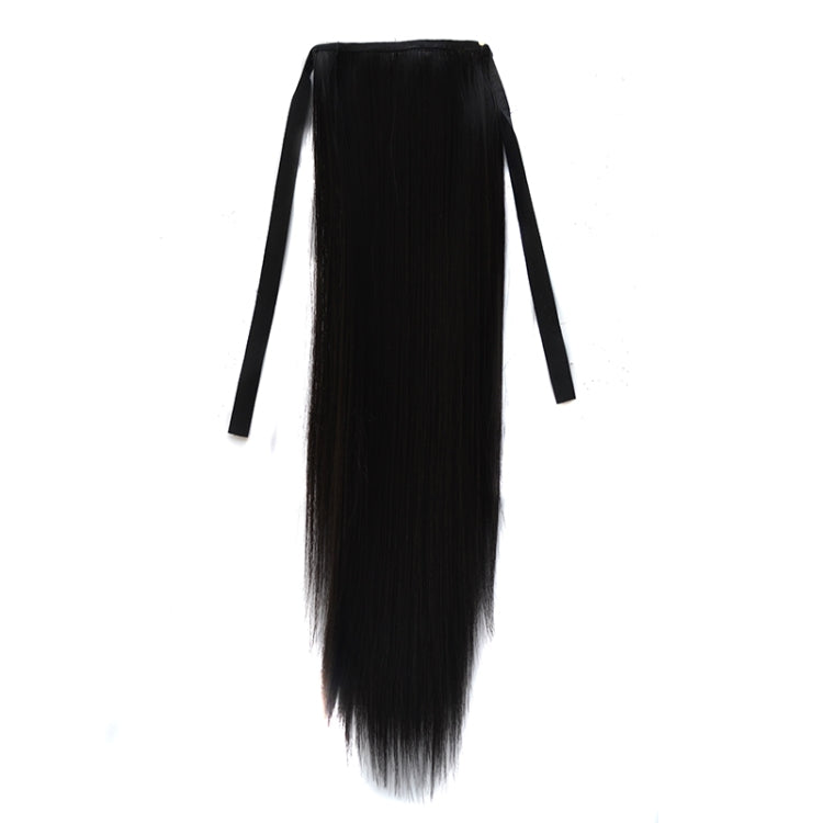 Natural Long Straight Hair Ponytail Bandage-style Wig Ponytail for Women���Length: 45cm (Black)
