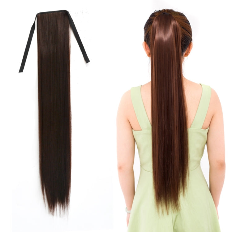 Natural Long Straight Hair Ponytail Bandage-style Wig Ponytail for Women���Length: 75cm(Black Brown)