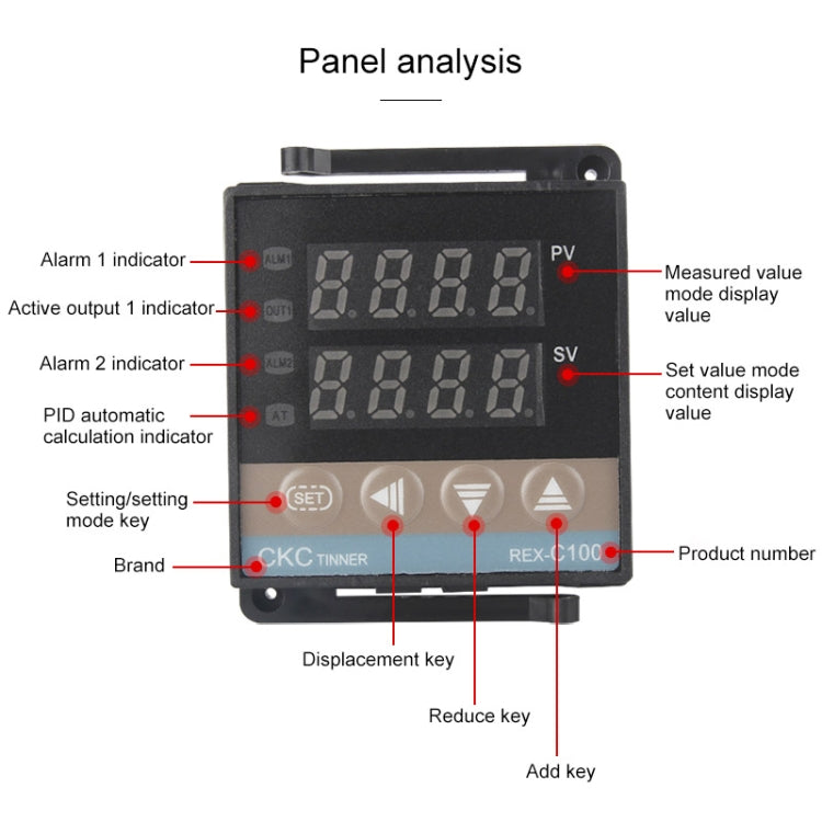 2700W REX-C100 Thermostat + Heat Sink + Thermocouple + SSR-25 DA Solid State Module Intelligent Temperature Control Kit