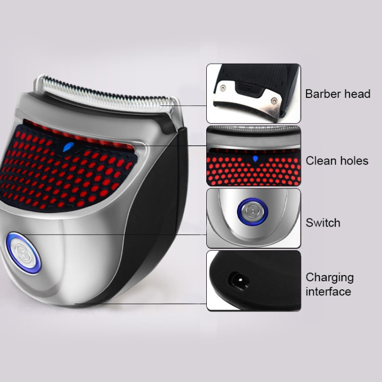 HJ-2018 Men Electric Shaver Fader Self-help Hair Clipper, with Cloth + Sponge + Pure Steel Tooth Scissors +Plain Steel Scissors + Spare Cutter Head, Standard Version, CN Plug