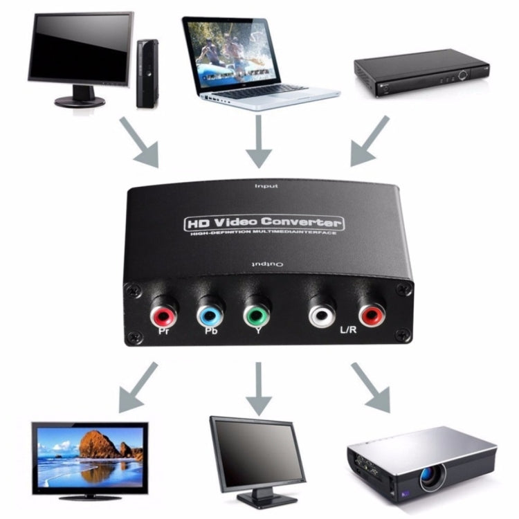 1080P HD HDMI to YPbPr Video and R/L Audio Adapter Converter(Black) - Converter by PMC Jewellery | Online Shopping South Africa | PMC Jewellery | Buy Now Pay Later Mobicred