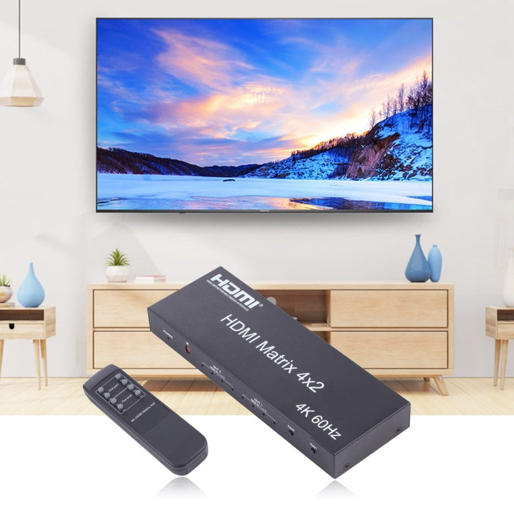HDMI 4x2 Matrix Switcher / Splitter with Remote Controller, Support ARC / MHL / 4Kx2K / 3D, 4 Ports HDMI Input, 2 Ports HDMI Output - Switch by PMC Jewellery | Online Shopping South Africa | PMC Jewellery | Buy Now Pay Later Mobicred