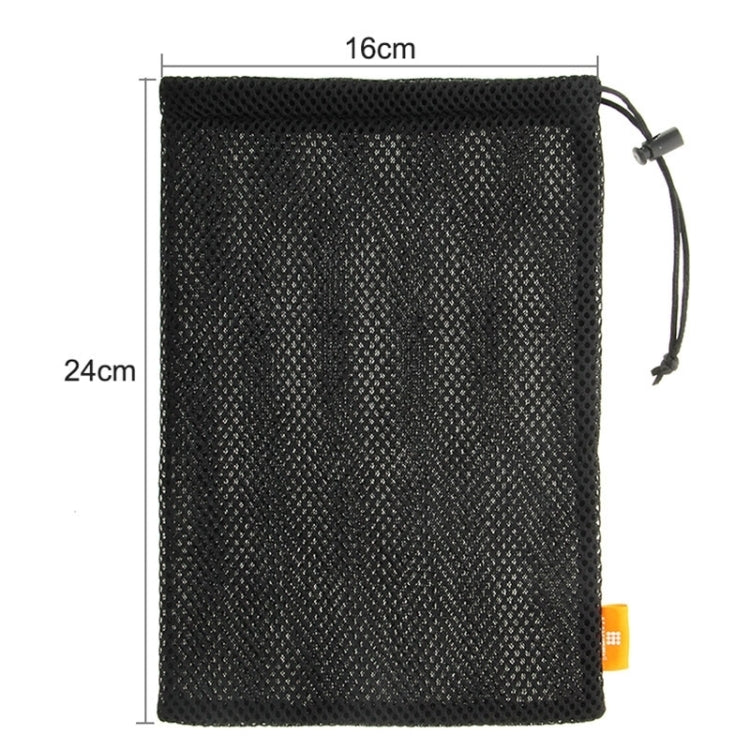 HAWEEL Nylon Mesh Drawstring Pouch Bag with Stay Cord for up to 7.9 inch Screen iPad and Tablet, Size: 24cm x 16cm(Black)