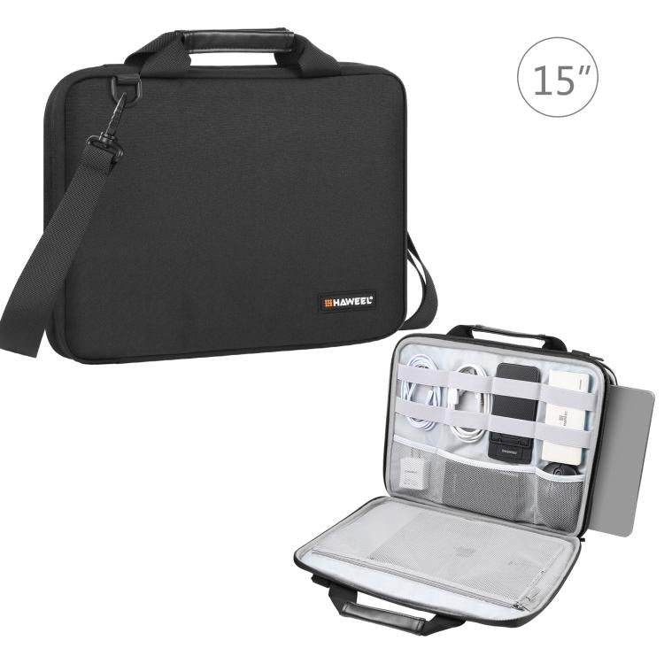 HAWEEL 15.0 inch -16.0 inch Briefcase Crossbody Laptop Bag For Macbook, Lenovo Thinkpad, ASUS, HP(Black)