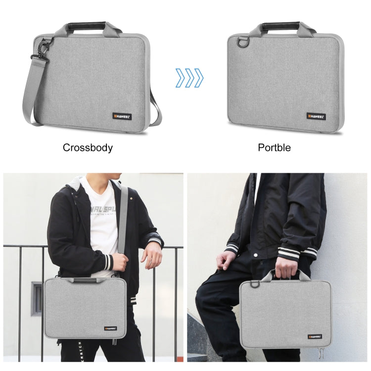 HAWEEL 15.0 inch -16.0 inch Briefcase Crossbody Laptop Bag For Macbook, Lenovo Thinkpad, ASUS, HP(Grey)