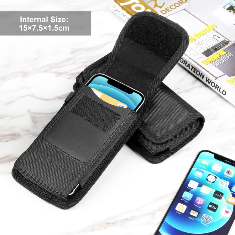 HAWEEL 4.7-6.1 inch Nylon Cloth Phone Belt Clip Carrying Pouch with Card Slot (Black) - free shipping - PMC Jewellery - Order now!
