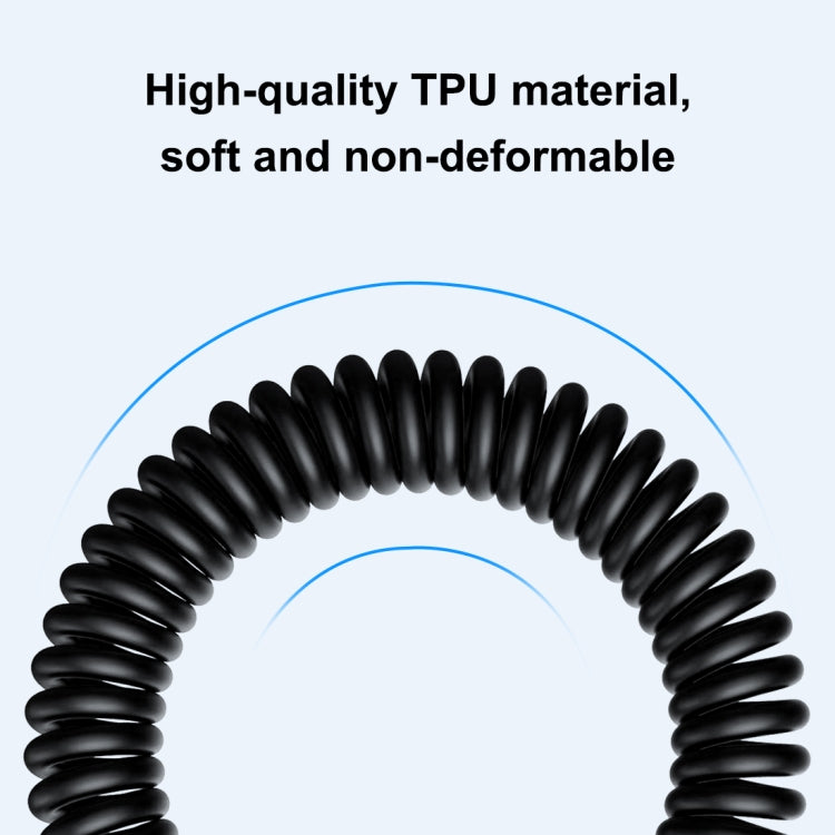 HAWEEL 1m 5A USB-C / Type-C to USB-C / Type-C Retractable Coiled PD Fast Charging Cable