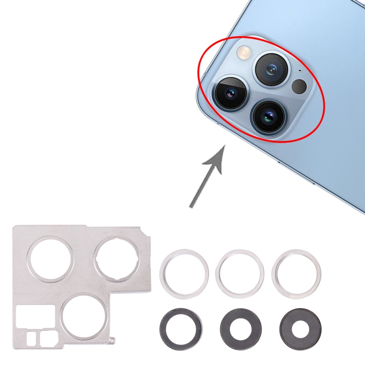 Camera Lens Cover With Retaining Bracket for iPhone 13 Pro(Silver) - free shipping - PMC TechLife - Order now!