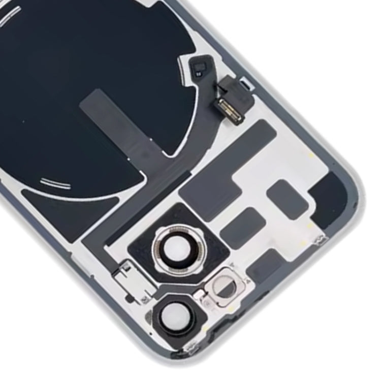 For iPhone 14 Glass Battery Back Cover with Flash Bracket + Wireless Charging Module(Blue)