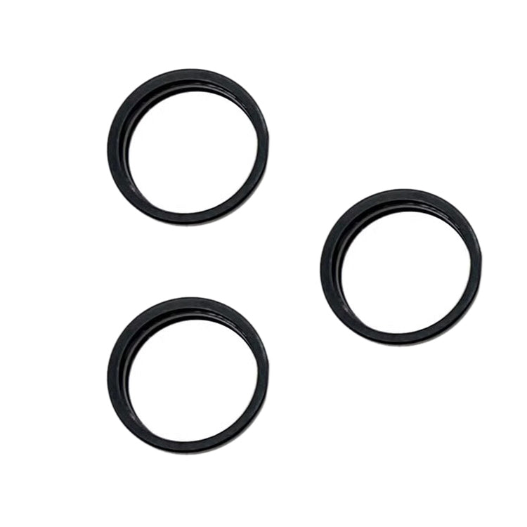 For iPhone 15 Pro / 15 Pro Max 3pcs/set Rear Camera Glass Lens Metal Outside Protector Hoop Ring (Black)
