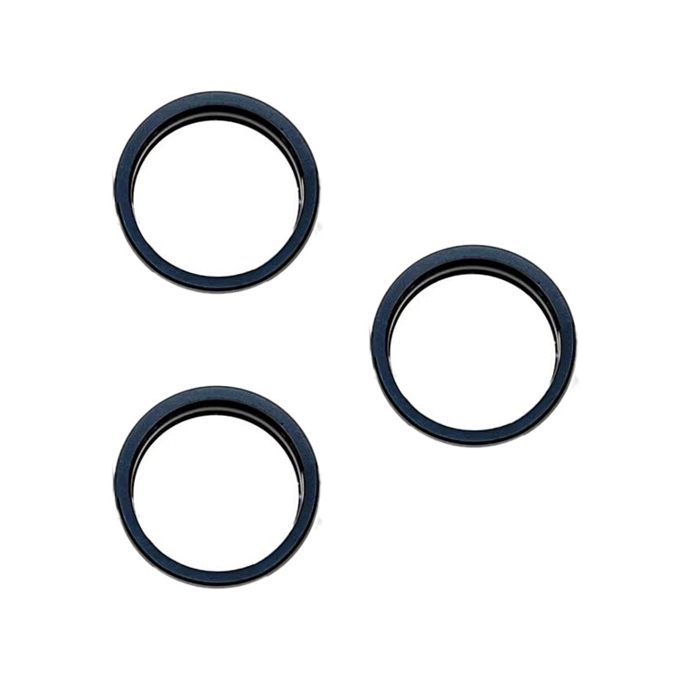 For iPhone 15 Pro / 15 Pro Max 3pcs/set Rear Camera Glass Lens Metal Outside Protector Hoop Ring (Blue)