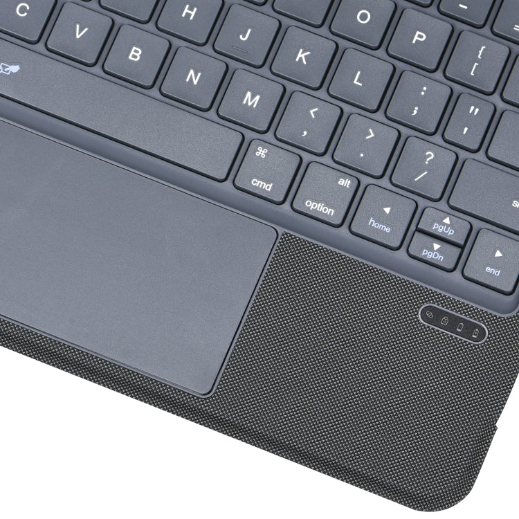 P3125-6 Grid Bluetooth Keyboard Leather Case with Touch Pad For iPad Air 11 2024 / Air 5 10.9 2022 / Air 4 10.9 2020 / iPad Pro 11 2021/2020/2018(Black)