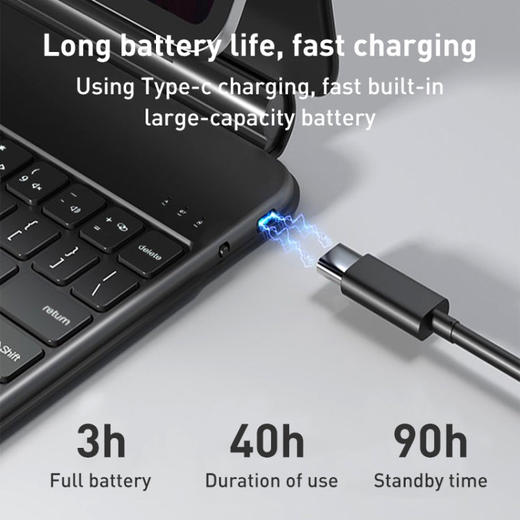 For iPad 10th Gen 10.9 2022 T89 Magic Suspended Bluetooth Keyboard Leather Case(Black) - Universal by PMC TechLife | Online Shopping South Africa | PMC TechLife