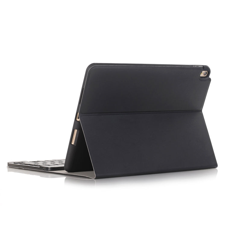 A09B Bluetooth 3.0 Ultra-thin ABS Detachable Bluetooth Keyboard Leather Tablet Case for iPad Air / Pro 10.5 inch (2019), with Pen Slot & Holder (Black)