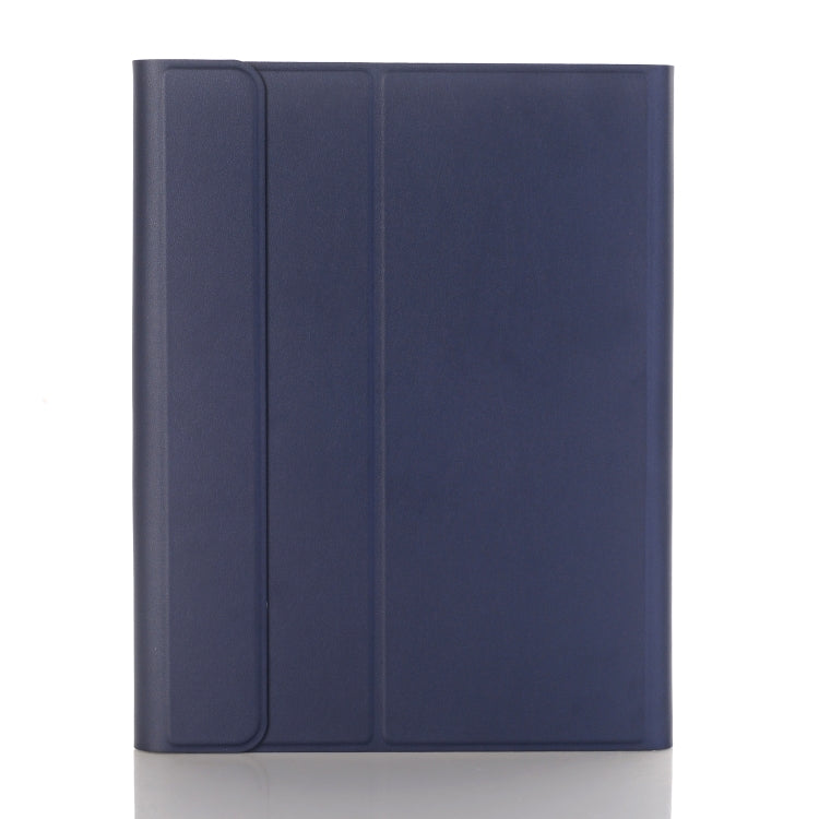 A09B Bluetooth 3.0 Ultra-thin ABS Detachable Bluetooth Keyboard Leather Tablet Case for iPad Air / Pro 10.5 inch (2019), with Pen Slot & Holder (Dark Blue)