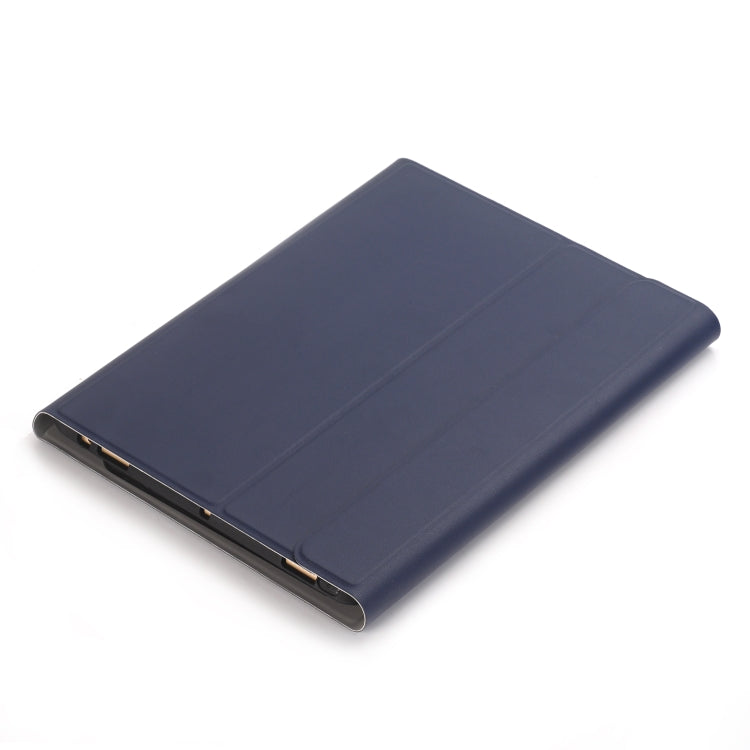 A09B Bluetooth 3.0 Ultra-thin ABS Detachable Bluetooth Keyboard Leather Tablet Case for iPad Air / Pro 10.5 inch (2019), with Pen Slot & Holder (Dark Blue)