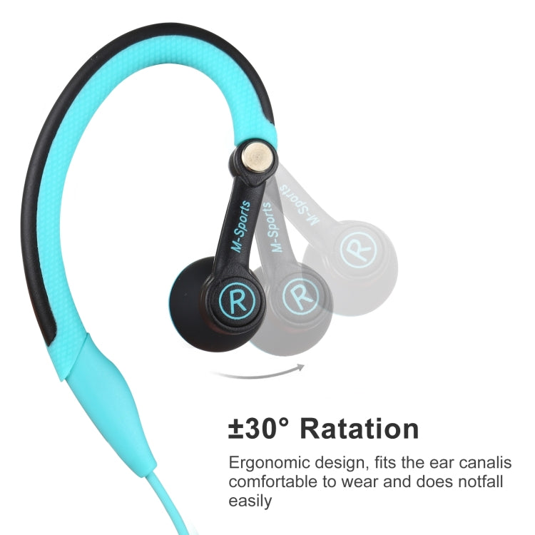 Mucro MB-232 Running In-Ear Sport Earhook Wired Stereo Headphones for Jogging Gym(Blue) - Sport Earphone by Mucro | Online Shopping South Africa | PMC Jewellery | Buy Now Pay Later Mobicred