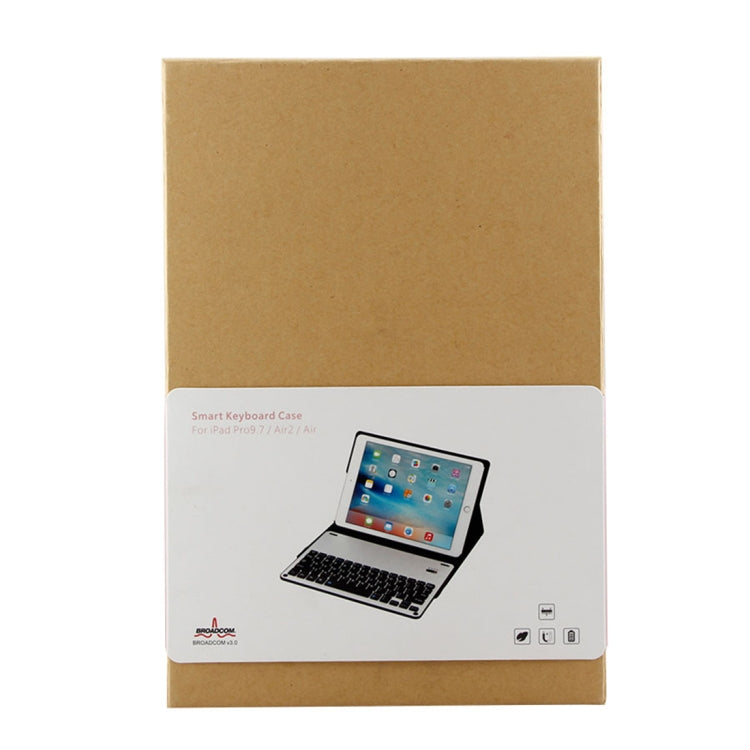 FT-1038B Detachable Bluetooth 3.0 Aluminum Alloy Keyboard + Lambskin Texture Leather Tablet Case for iPad Air / Air 2 / iPad Pro 9.7 inch, with Water Repellent / Three-gear Angle Adjustment / Magnetic / Sleep Function (Pink) - For iPad Pro by PMC TechLife | Online Shopping South Africa | PMC TechLife