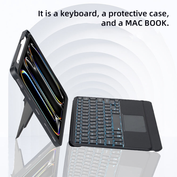 T13B-AS Detachable Rotating Backlit Touch Bluetooth Keyboard Case For iPad Pro 11 2024 - For iPad Pro by PMC TechLife | Online Shopping South Africa | PMC TechLife | Buy Now Pay Later Mobicred