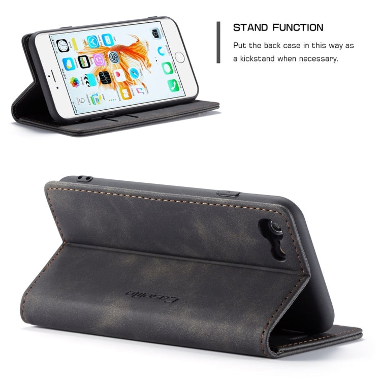 CaseMe-013 Multifunctional Retro Frosted Horizontal Flip Leather Case for iPhone 6 / 6s, with Card Slot & Holder & Wallet(Black) - free shipping - PMC Jewellery - Order now!