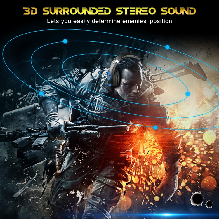ONIKUMA K1 PRO Stereo Surround Gaming Headphone with Microphone & LED Lights(Black Blue)