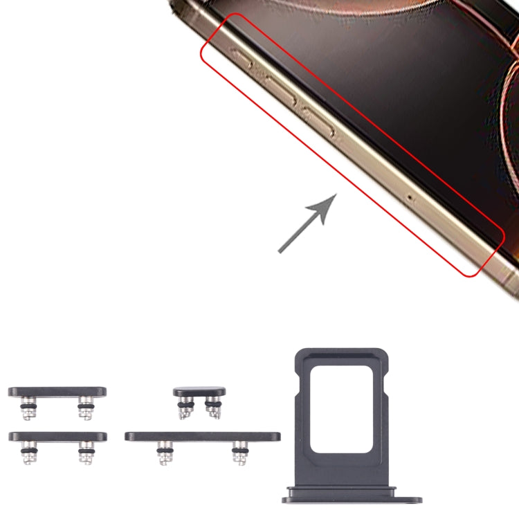 For iPhone 16 Pro Original SIM Card Tray + Side Keys (Black) - by PMC Jewellery | Online Shopping South Africa | PMC Jewellery | Buy Now Pay Later Mobicred