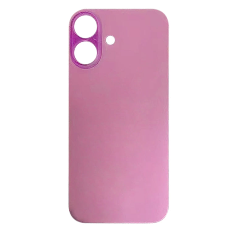 For iPhone 16 Easy Replacement Big Camera Hole Glass Back Battery Cover(Pink) - by PMC Jewellery | Online Shopping South Africa | PMC Jewellery | Buy Now Pay Later Mobicred