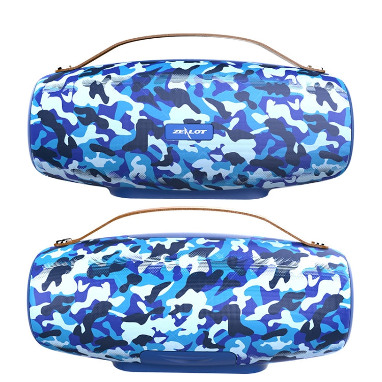 ZEALOT S27 Multifunctional Bass Wireless Bluetooth Speaker, Built-in Microphone, Support Bluetooth Call & AUX & TF Card & 1x93mm + 2x66mm Speakers(Camouflage Blue)