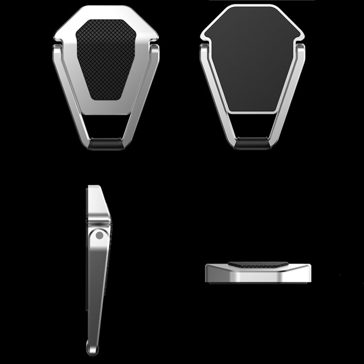 20 PCS R-JUST BJ01 Universal Stickable Shield Shape Laptop Foldable Stand(Silver) - free shipping - PMC Jewellery - Order now!