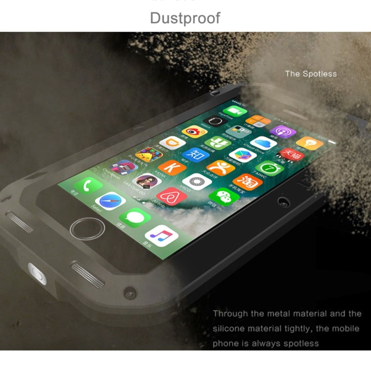 LOVE MEI for iPhone 7 Professional and Powerful Dustproof Shockproof Anti-slip Metal Protective Case(Silver)