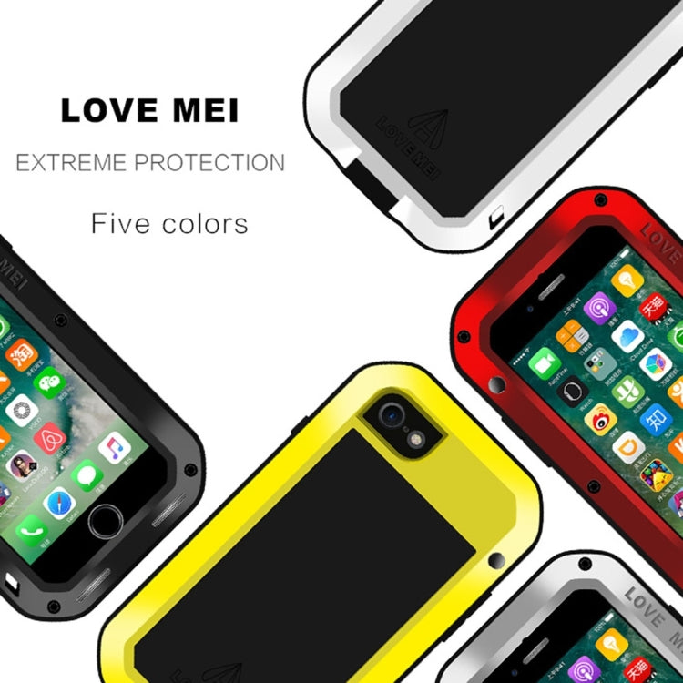LOVE MEI for iPhone 7 Professional and Powerful Dustproof Shockproof Anti-slip Metal Protective Case(Silver)
