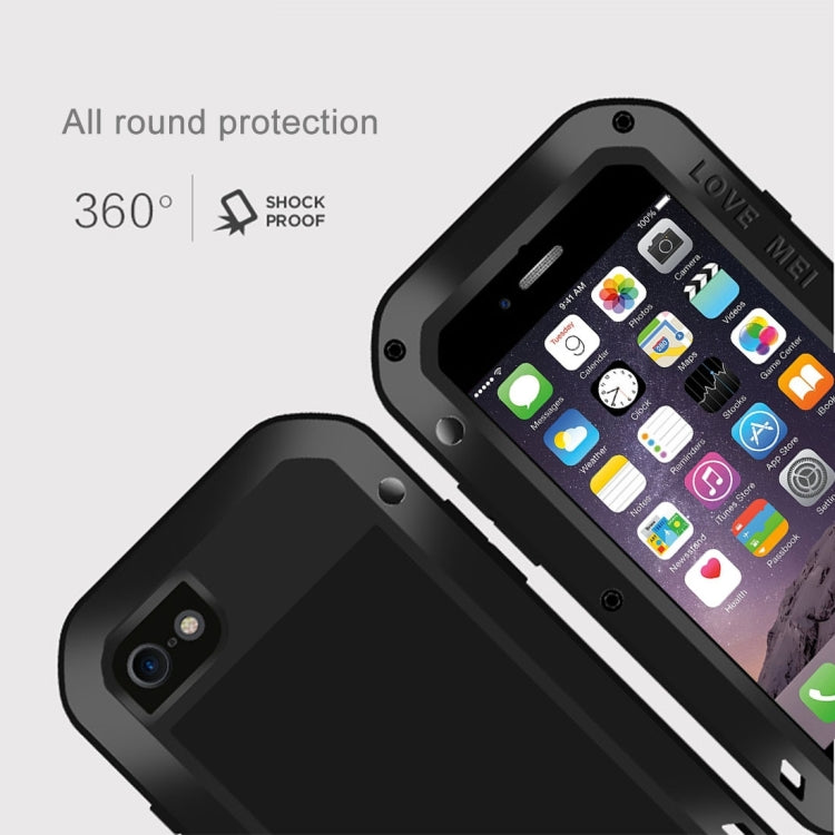 LOVE MEI for iPhone 7 Professional and Powerful Dustproof Shockproof Anti-slip Metal Protective Case(Silver)