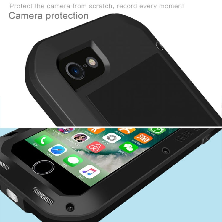 LOVE MEI for iPhone 7 Professional and Powerful Dustproof Shockproof Anti-slip Metal Protective Case(Silver)