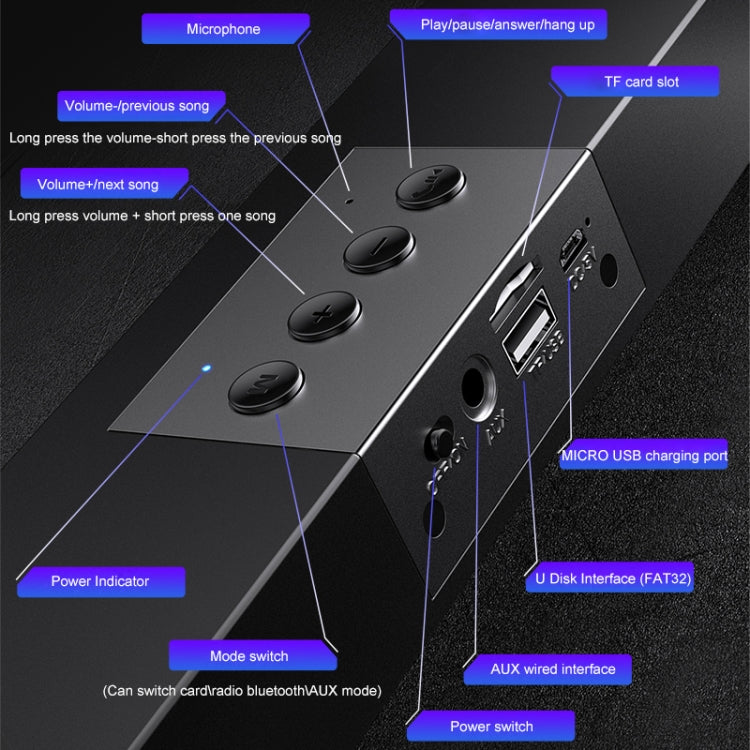 YINDIAO A36 Bluetooth 5.0 Smart Subwoofer Computer Wireless Bluetooth Speaker, Bluetooth Upgrade Version(Black) - free shipping - PMC Jewellery - Order now!
