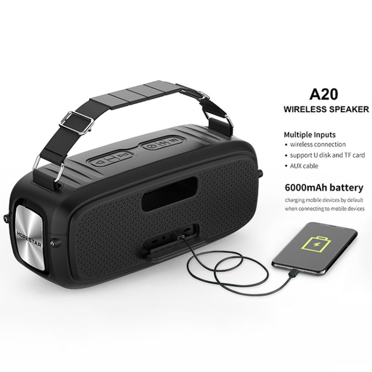 HOPESTAR A20 Pro TWS Portable Outdoor Waterproof Subwoofer Bluetooth Speaker with Microphone, Support Power Bank & Hands-free Call & U Disk & TF Card & 3.5mm AUX (Yellow) - free shipping - PMC Jewellery - Order now!