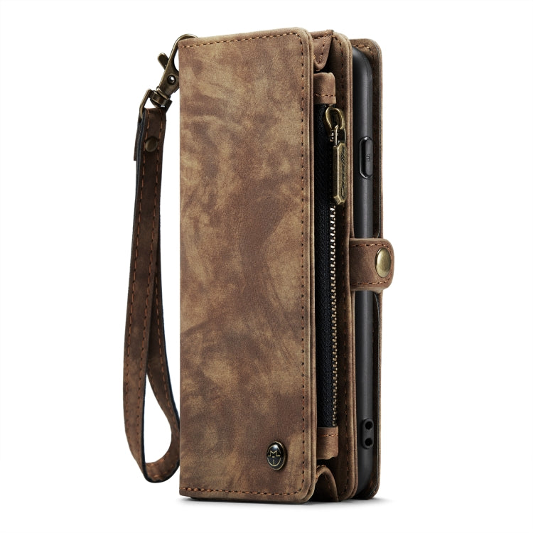 CaseMe for iPhone 8 & 7 Multifunctional Leather Billfold with Detachable Magnetic PC Back Protective Case & Holder & 10 Card Slots & 3 Cash Slots & 1 Zipper Wallet & 2 Photo Frames & 3 Magnetic Clasps(Coffee)
