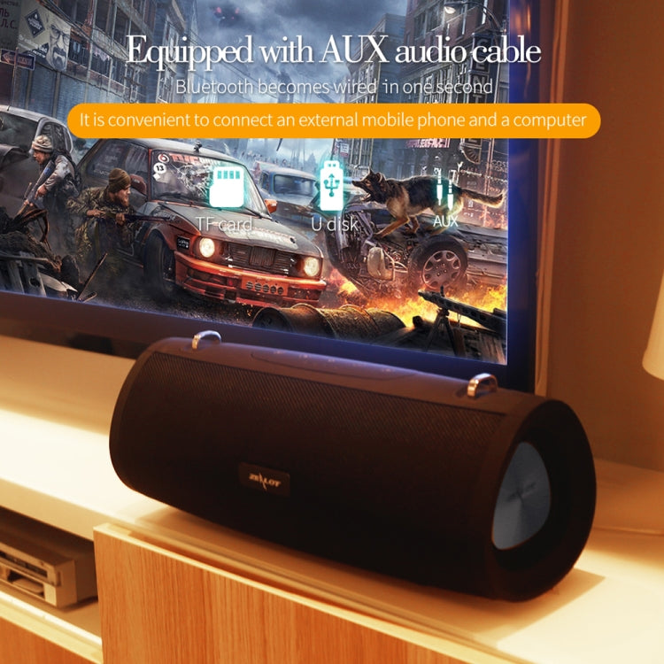 ZEALOT S39 Portable Subwoofer Wireless Bluetooth Speaker with Built-in Mic, Support Hands-Free Call & TF Card & AUX (Black)