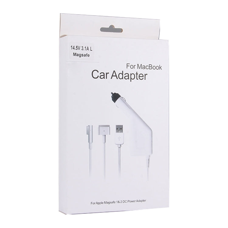 60W 16.5V 3.65A 5 Pin T Style MagSafe 1 Car Charger with 1 USB Port for Apple Macbook A1150 / A1151 / A1172 / A1184 / A1211 / A1370 , Length: 1.7m